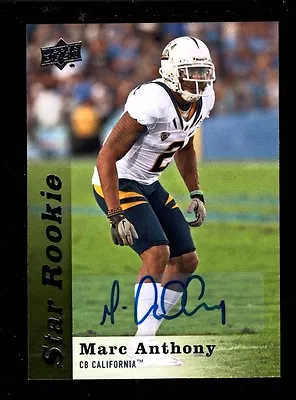 2013 Upper Deck Star Rookie Marc Anthony Buccaneers Auto Card # 162 • $9.99