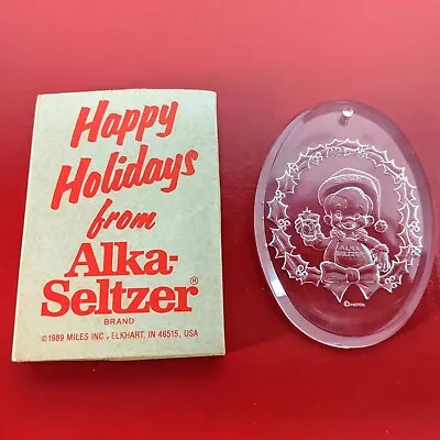 VTG 1989 Happy Holidays From Alka-Seltzer Speedy Christmas Ornament & Slipcover • $8.99