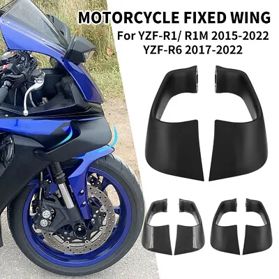 For 2015-2022 YAMAHA YZF-R1 R1 R1M Carbon Fiber Winglets Wind Wing Fairing Set • $183.42