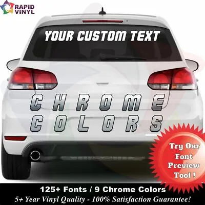Chrome Personalized Custom 4 X 30 Window Decal Vinyl Text Lettering Boat Car • $14.95
