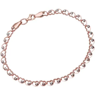 9ct Rose And White Gold Heart Bracelet By Citerna • £101.96