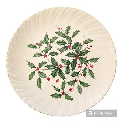 Lenox Christmas China Holly And Berries Chop Serving Platter Vintage 13  • $24.95