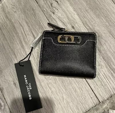 Marc Jacobs J Link Black Two Tone Mini Compact Womens Zip Wallet New GL02303043 • $50