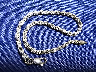 Grandma Grabe's Beautiful Vintage 925 Sterling Silver Rope Chain Bracelet • $0.75