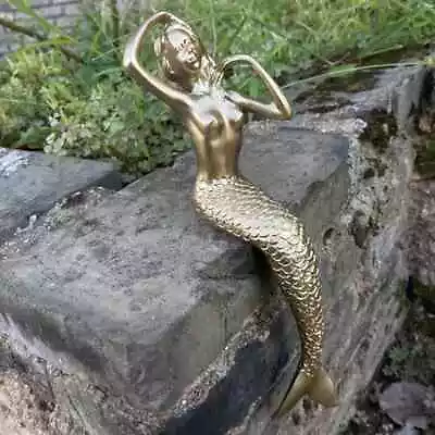 NEW Sitting Mermaid. Vintage Copper Finished Resin Figurine Sculpture 8hx2.4w • $29