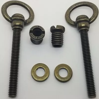 SMALL Antique Brass Steel Cheval Mirror Mount Set Vintage Retro Old Kit Screws • $5