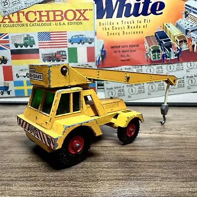 VINTAGE 1960s LESNEY MATCHBOX K-14 TAYLOR JUMBO CRANE  DIECAST TOY CAR TRUCK • $11.99