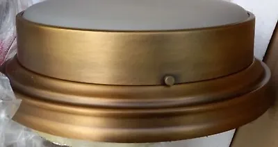 $80 • Buy RH Restoration Hardware Turner 12  Flushmount Ceiling Light Antique Brass NIB