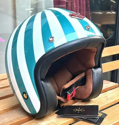 Green RUBY Looking Masei 501 Café Racer Motorcycle Scooter Bike Helmet L / XL G1 • $99