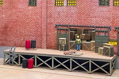 N Scale Deluxe Loading Dock Kit - Rolly's Railroad Models Laser Cut Kit #1102V2 • $16.99