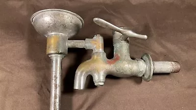 Antique Brass & Porcelain Drinking Fountain Bubbler Faucet Swing Away • $125