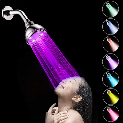 7 Colors Changing LED Shower Head With RGB Light Automatically Sprayer Bathroom • $16.98