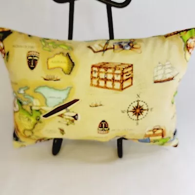 Kids Pillow  Treasure Map  Accent Pillow Throw Pillow 10  X 14  USA Made • $13.99