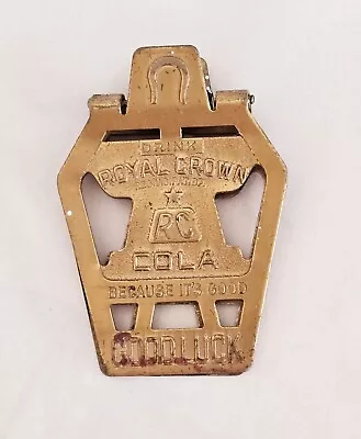 Vintage Brass Money Clip Paperclip RC Cola Royal Crown Cola Soda Good Luck Sign • $38