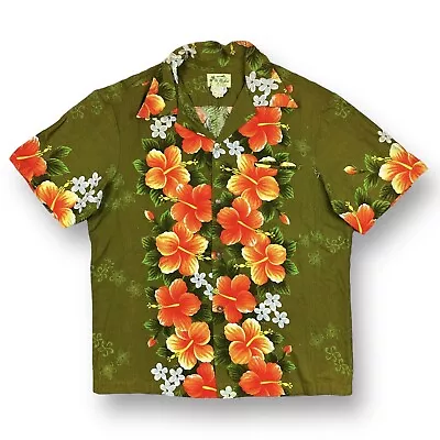 Vintage 60s Ui Maikai Hawaiian Aloha Button Down Shirt Floral Tiki Men’s Size XL • $59.99