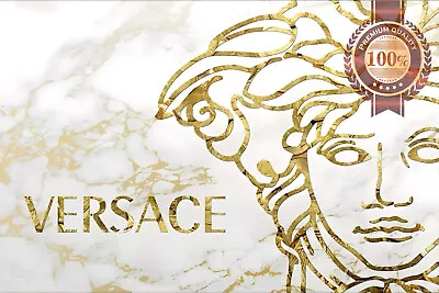 Versace Logo Gold Medusa Art Artwork Design Lines Graphic Premium Poster • $7.80