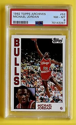 Michael Jordan 1992-93 Topps Archives The Rookies PSA 8 Mint NBA Card #52 • $19.99