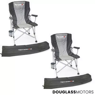 Terrafirma Directors Expedition Camping Chair Cup Holder & Bag [PAIR] TF1720 • £119.99