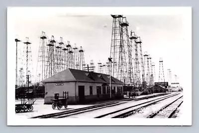 Missouri Pacific Railroad Depot W Oil Wells RPPC Vintage KILGORE Texas Photo 40s • $12.99