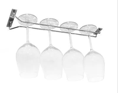 Wine Glass Holder Chrome Cabinet And Bar Hanging Rack Storage Rail Low Profile • £5.29