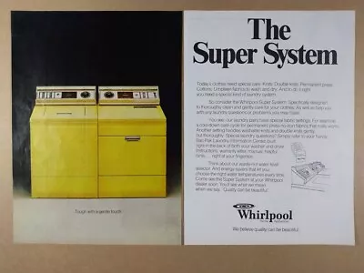 1975 Whirlpool Super System Washer & Dryer Vintage Print Ad • $9.99