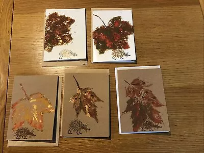 £7 • Buy Set Of Five Unique Hand Painted And Drawn Hedgehog Cards