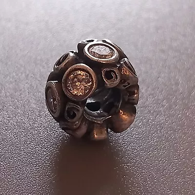 Pandora   Swirl And Cz Clear Stones Spacer Charm 925 Ale Vgc Pre  Owned See Pics • £8.50