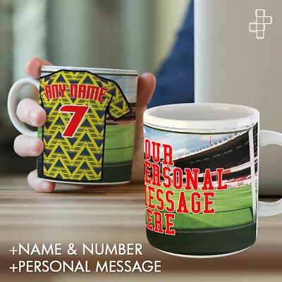 £12 • Buy Retro Arsenal 1991 Kit Mug Football Personalised Highbury Stadium Away Shirts
