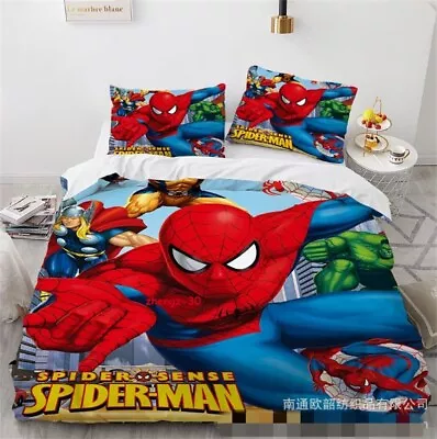 Spider-Man Miles Morales Bedding Set Duvet Cover Pillowcase Comforter Cover • $66.91