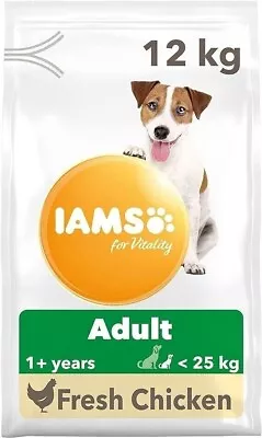 IAMS For Vitality Small/Medium Breed Adult Dry Dog Food With Fresh Chicken 12kg • £32.98