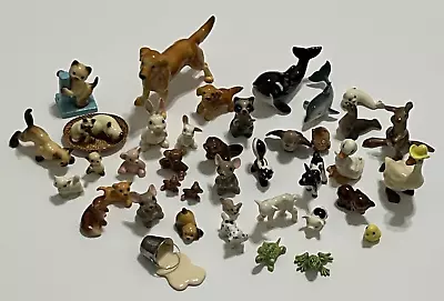 42 Vtg Hagen Renaker Bug House Figurines Lot Dog Cat Kangaroo Whale Duck Milk + • $65