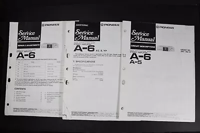 Pioneer A-6 Non Switching Stereo Amplifier Service Manuals - Genuine Original • $24.99