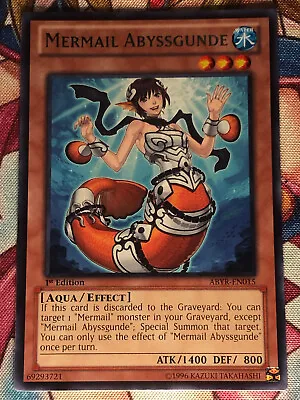 Yugioh: Mermail Abyssgunde - ABYR-EN015 - Rare - 1st Edition - Near Mint • $1.65