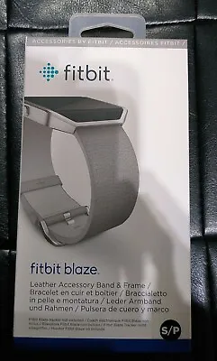$17.90 • Buy Fitbit Blaze Band Leather Small + Metal Frame FB159LBMGS- Mist Grey