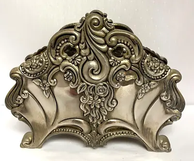 Vintage Silverplate Napkin Holder Repousse Kitchen Home Decor • $20