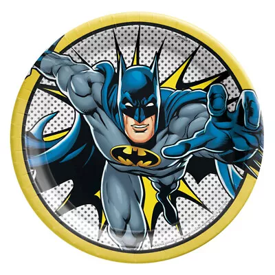 Batman Party Supplies Heroes Unite Dinner Plates 8 Pack Justice League Birthday • $6.99