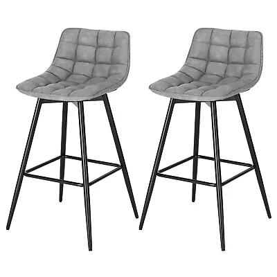 2x Barstools Breakfast High Counter Bar Chairs With Backrest Kitchen Pub Cafe • £89.99