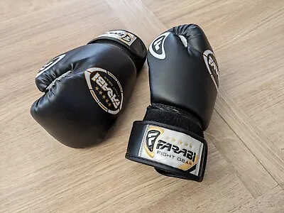 Farabi Fight Gear Junior Boxing Gloves/Mitts 4oz Black/White/Gold • £6.99