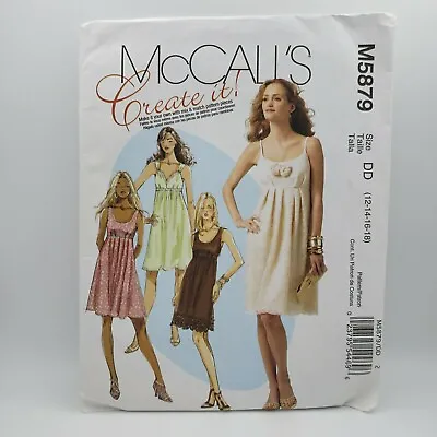 McCall’s 5879 Empire Waist Sleeveless Dress Sewing Pattern Size 12-18 Uncut • $5.99