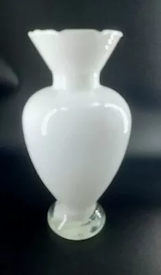 Royal Copenhagen Crystal Opal White Glass Amfora Vase 8.5  T 4  W • $26