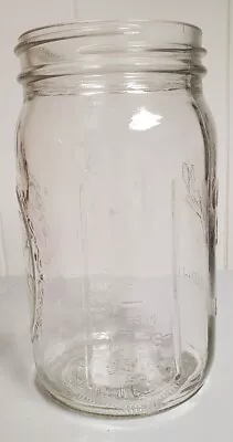 Mason Ball Sculpture Glass Embossed Fruit Quart Clear Mason Jar Wide Mouth • $20