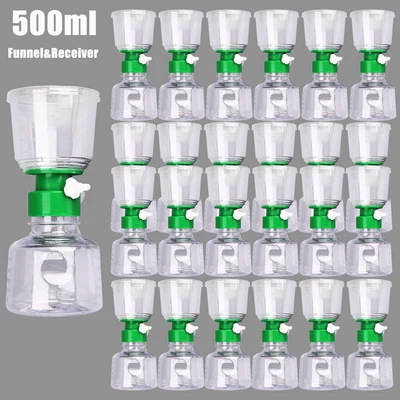 $59.99 • Buy 500mL Lab Vacuum Filtration Bottle Top Filter Funnel&Receiver 0.22μm PES 4-24Pcs