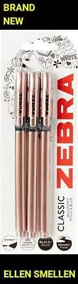 £3.99 • Buy Zebra Classic Rose Gold Ballpoint Pens Black Ink Pack Of 3