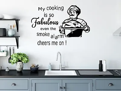£3.99 • Buy Cooking Fabulous Sticker Wall Kitchen Chef Home Decor Decals Vinyl Funny Quotes