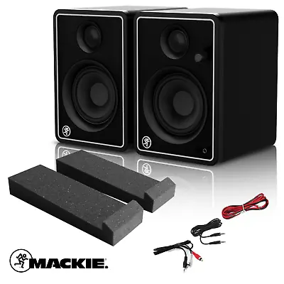 £149 • Buy Mackie CR4-X Studio Monitors Limited Edition Silver With Isolation Pads & Cables