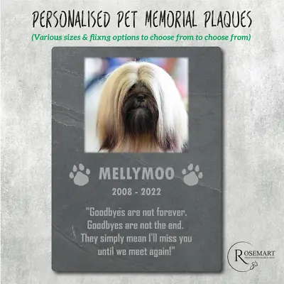 Personalised Remembrance Plaque Photo Pet Dog Cat Mum Dad Memorial Metal Sign • £6
