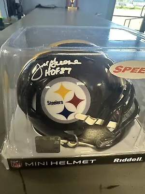 Mean Joe Greene Signed Riddell Mini Helmet Pittsburgh Steelers • $53