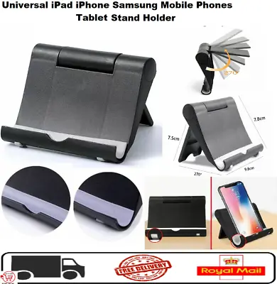 Universal Tablet Phones Stand Holder Desk Fits For IPad IPhone Samsung • £2.65