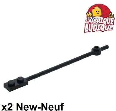 LEGO 2x BAR 12L 1x2 Flat End 1x1 Round Black/Black 42445 New • $5.81