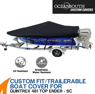 $314.99 • Buy Oceansouth Custom Fit Boat Cover For Quintrex 481 Top Ender Side Console 